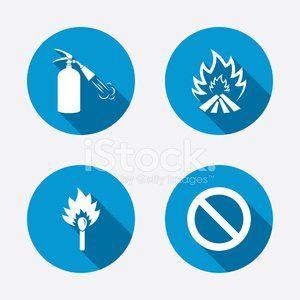 Flame and Blue Circle Logo - Fire Flame Prohibition Stop Symbol stock vectors - 365PSD.com