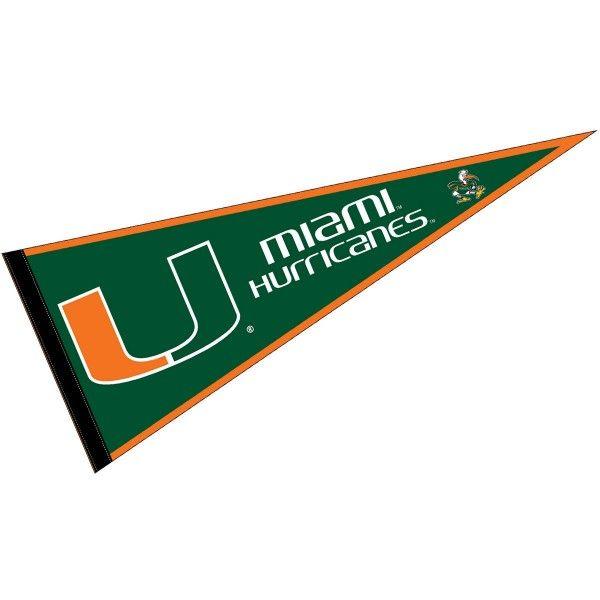 University of Miami Hurricanes Logo - Miami Hurricanes Logo Pennant and Logo Pennants for Miami Hurricanes
