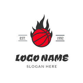 Red Basketball Logo - Free Basketball Logo Designs. DesignEvo Logo Maker