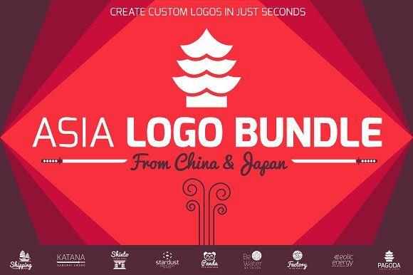 Red Asian Logo - Asia Flat Logo Bundle ~ Logo Templates ~ Creative Market