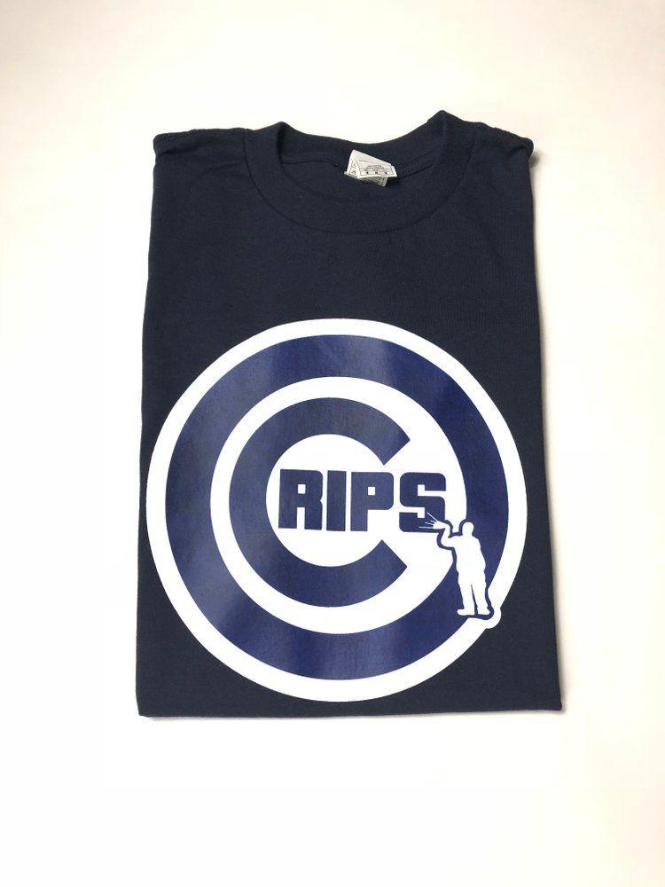 Blue Crip Logo - Black T Shirt Navy Blue Crip Logo