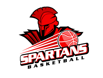 Red Basketball Logo - SPARTANS or SPARTANS Basketball logo design - 48HoursLogo.com