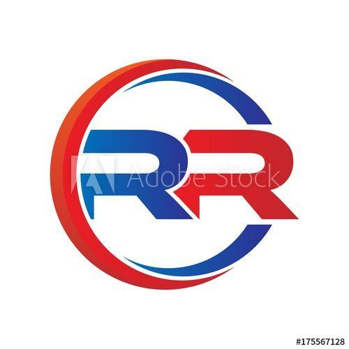 Red RR Logo - rr logo vector modern initial swoosh circle blue and red this