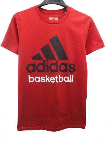 Red Basketball Logo - Adidas Red Basketball Logo T-Shirt S