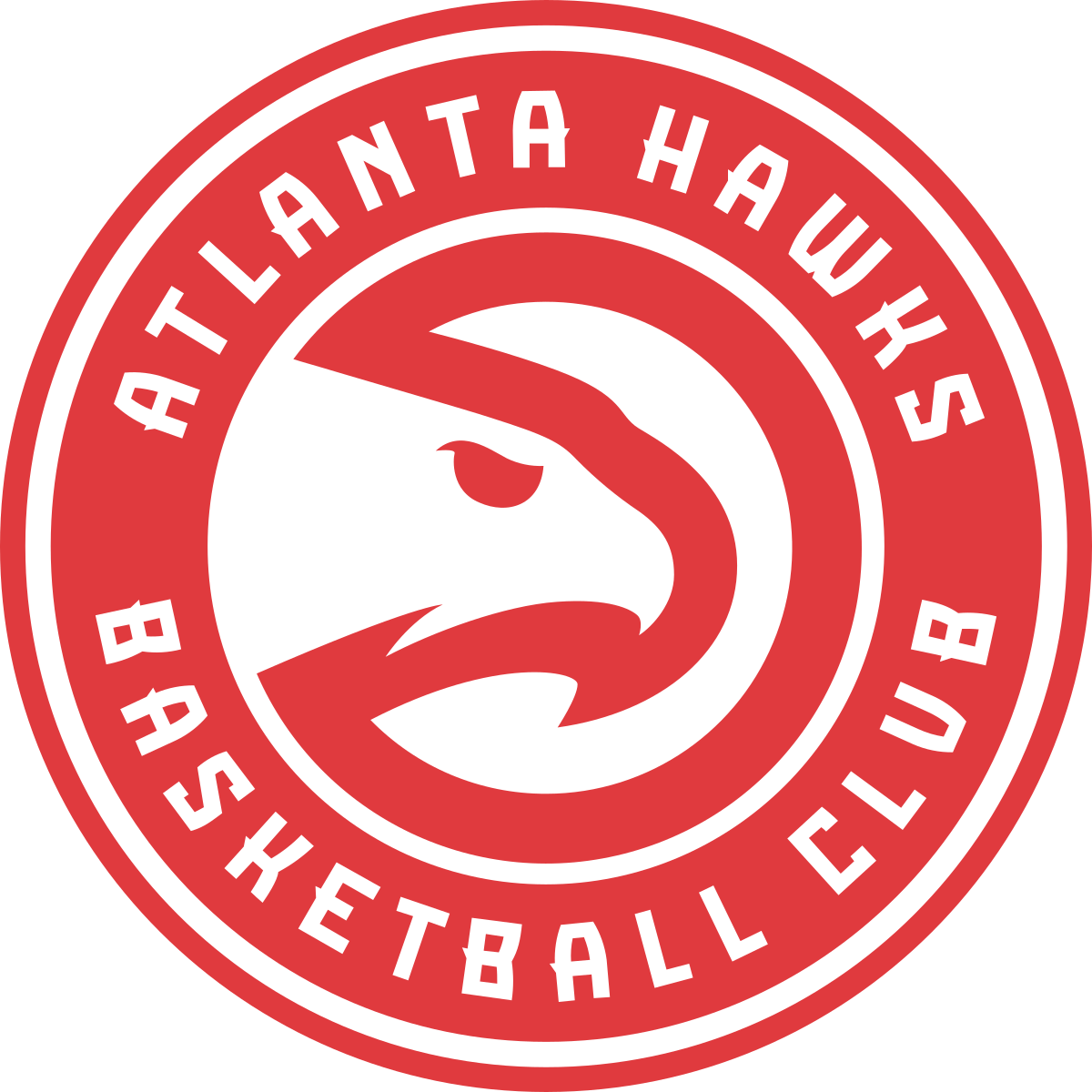 Red Basketball Logo - Atlanta Hawks