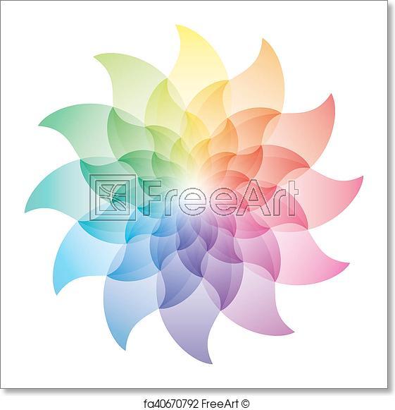 Color Wheel Flower Logo - Free art print of Beautiful Lotus Flower Color Wheel Icon. Beautiful