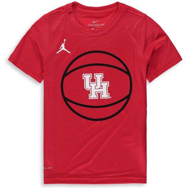 Red Basketball Logo - Youth Jordan Brand Red Houston Cougars Basketball Logo Performance T ...