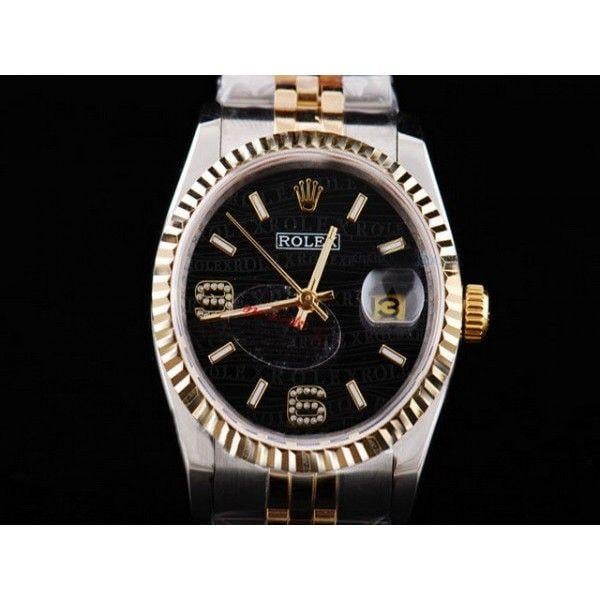 Black Rolex Logo - Replica Rolex Datejust New Model Oyster Perpetual Two Tone With Gold ...