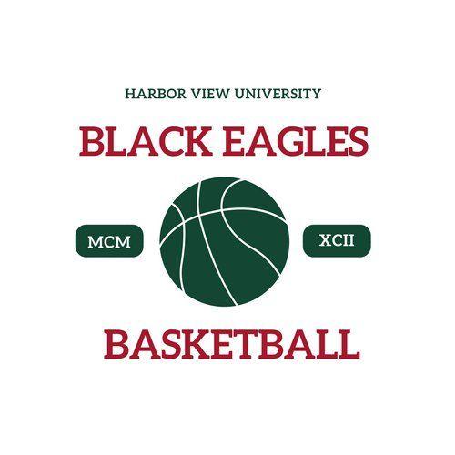 Red Basketball Logo - Dark Green and Red Basketball Logo - Templates by Canva