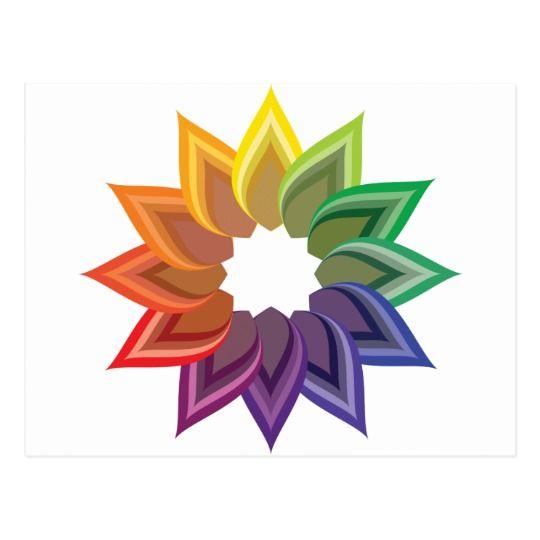 Color Wheel Flower Logo - Color Wheel Flower Postcard