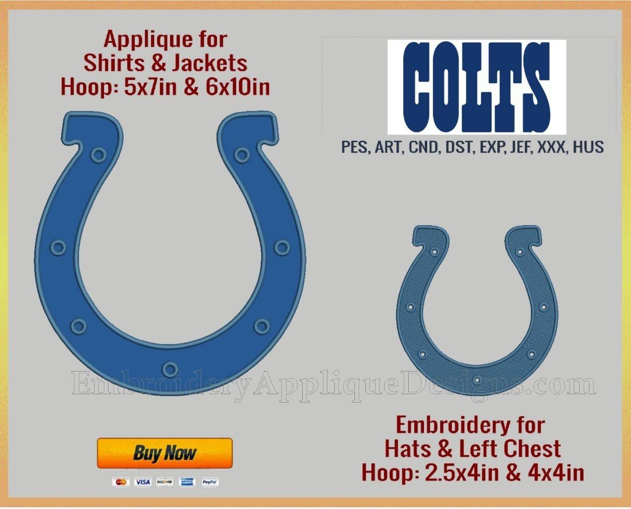 Horseshoe Team Logo - Indianapolis Colts - Sports Team Logo - available as BOTH Applique ...