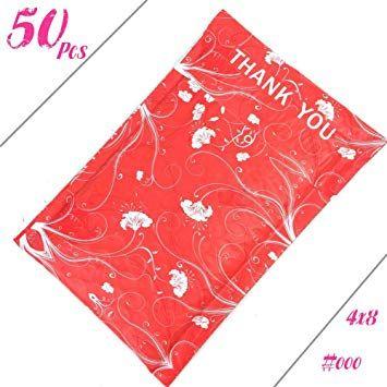 Small Red C Logo - Sarira C 4x8 Inch Red Poly Bubble Mailers Bags Small Flower Pattern ...