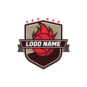 Red Basketball Logo - Free Basketball Logo Designs. DesignEvo Logo Maker