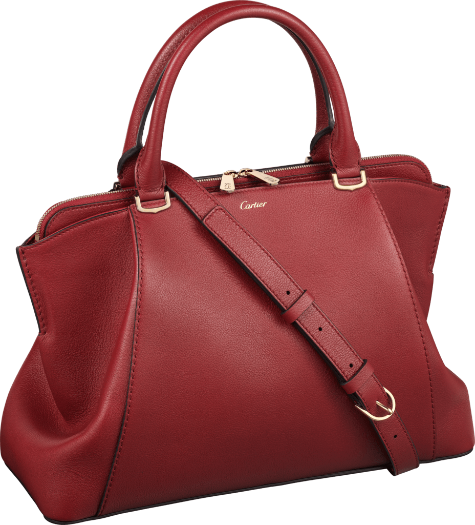 Small Red C Logo - CRL1001829 - C de Cartier bag, small model - Red spinel-coloured ...