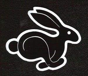 VW Rabbit Logo - VW Volkswagen Rabbit Sticker, Black Bunny, Sports Car Racing Decal