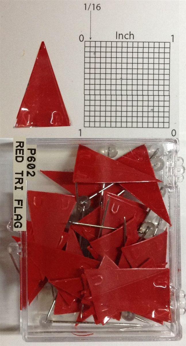 Red Triangle Shaped Logo - P600 series red, triangular pennant shaped map pins / flags. 25 to