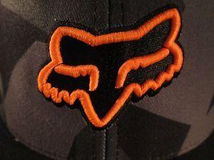 Camo Fox Head Logo - CAMO FOX HEAD Mens Guys Hat Black & Gray, Orange Fox Logo Ball