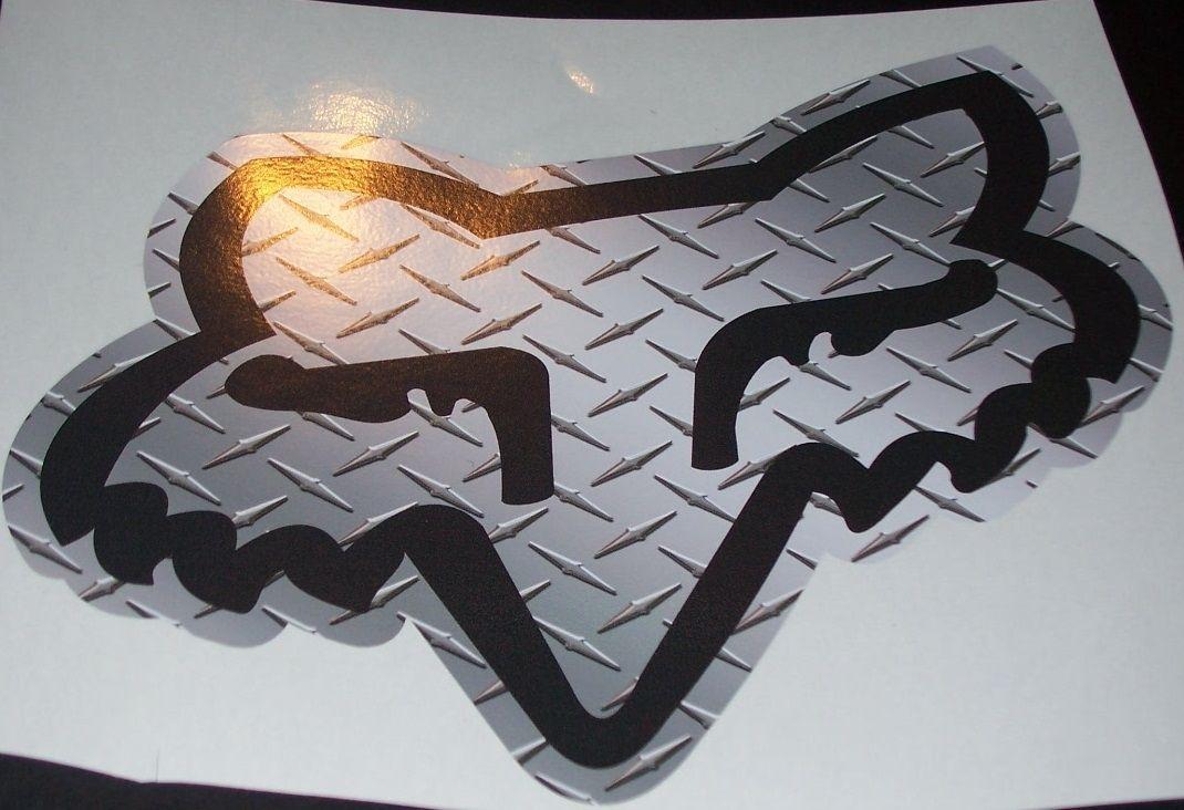 Camo Fox Racing Logo - Diamond Plate Fox Decal