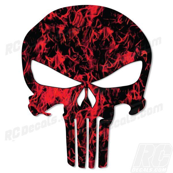 Camo Fox Head Logo - Punisher Decal - Flames