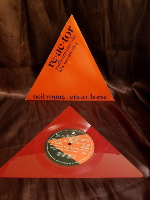 Red Triangle Shaped Logo - L466 Neil Young Crazy Horse Reactor Red Triangle Shaped Vinyl 1981