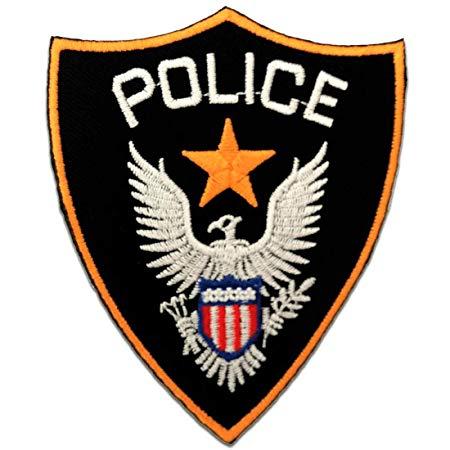 Police Logo - Iron on patches - police Logo - black - 7x8,8cm - Application ...