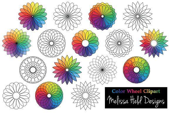 Color Wheel Flower Logo - Color Wheel Flower Clipart ~ Illustrations ~ Creative Market