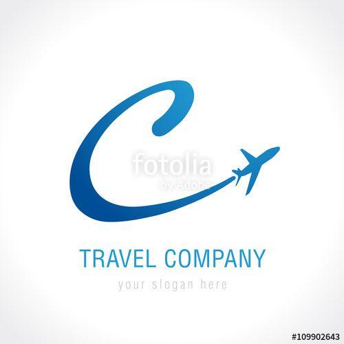C Company Logo - C travel company logo. C letter with airline and plane vector design ...