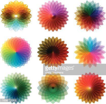 Color Wheel Flower Logo - Color Wheel Flower premium clipart