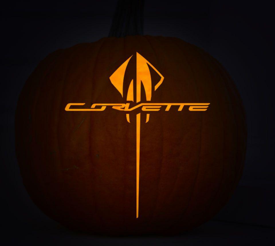 Awesome Corvette Logo - Make Yourself a Stingray-o-Lantern with Chevrolet's Pumpkin Stencils ...