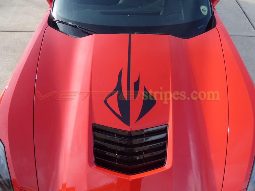 2014 Corvette Stingray Logo - C7 Corvette Stingray logo hood graphic decals - VetteStripes.com