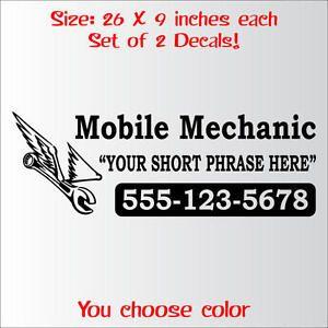 Your Mobile Mechanic Logo - Set of 2 Mobile Mechanic 26x9