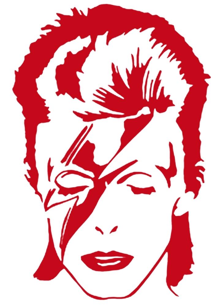 David Bowie Logo - David Bowie Ziggy Stardust Rub-On Sticker - Red