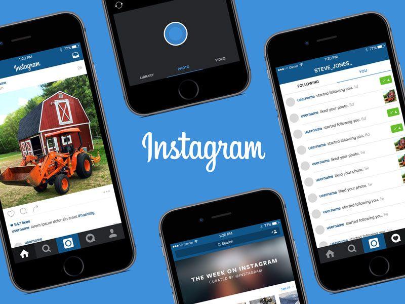 iPhone Instagram App Logo - Instagram Template iOS UI Kit Sketch freebie - Download free ...