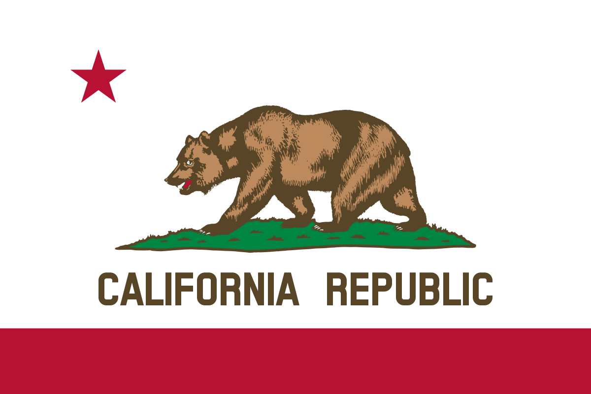 Red and Black Bear Face Logo - Flag of California