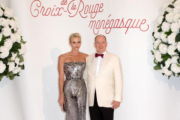 White with Red Cross Ball Logo - Prince Albert II Photos Photos - 69th Monaco Red Cross Ball Gala ...