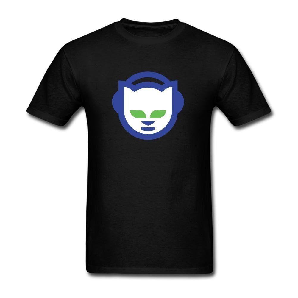 Napster Logo - Amazon.com: Gao-Tshirt Gray Black Cotton Casual Napster Logo T Shirt ...