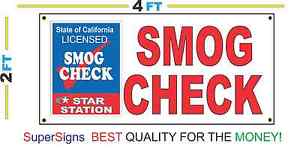 California Star Logo - SMOG CHECK Banner Sign with California Star Station Logo