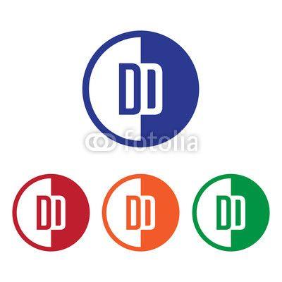 Half Red Circle Logo - DD initial circle half logo blue,red,orange and green color | Buy ...