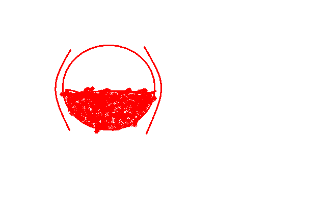 Half Red Circle Logo - Red circle half full of water