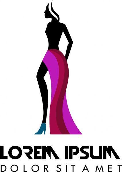 Modeling Logo - Fashion logo design with model in silhouette style Free vector in ...