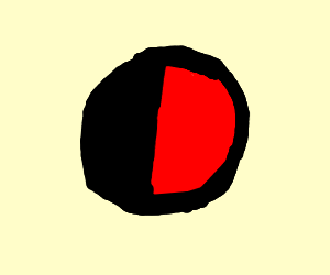 Half Red Circle Logo - half red half black circle drawing by Theblankest123 - Drawception