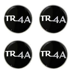 In a Circle with a Black B Logo - Triumph TR4A Black B/G Logo Self Adhesive Set of 4 Gel Wheel Centres ...