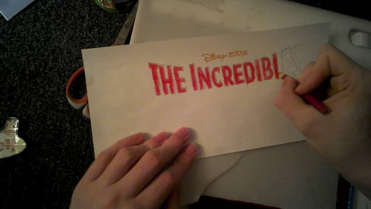 Disney Pixar The Incredibles Logo - Disney presents a Pixar film: The Incredibles (logo) coloring
