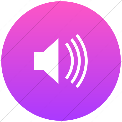 Waves White with Purple Circle Logo - IconsETC » Flat circle white on ios pink gradient classica speaker ...