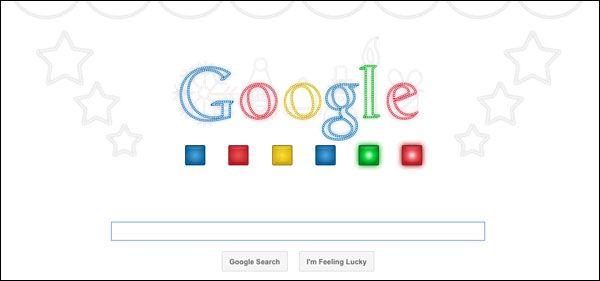 Happy Google Logo - Google's 2011 Happy Holidays Logo: Dancing Christmas Lights & Jingle ...