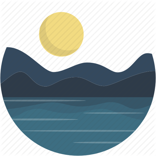 Circle Lake Logo - Circle, lake, landscape, night, river, scenery icon