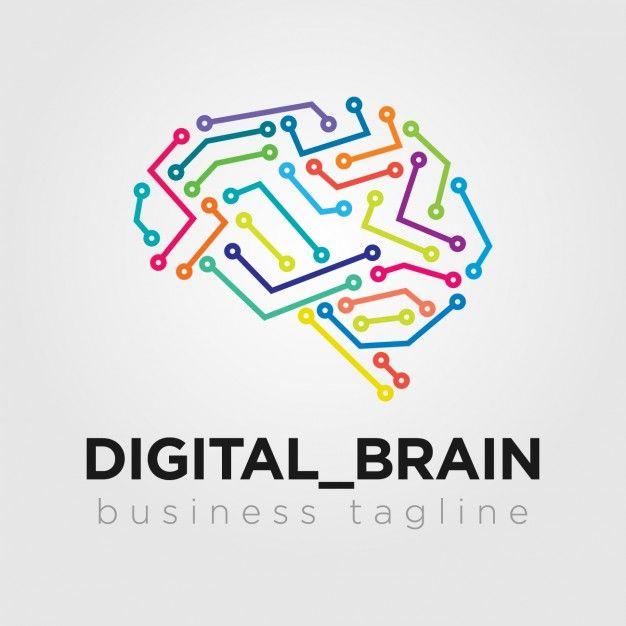 Digital Logo - Digital brain logo Vector | Free Download