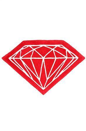 Red and White Diamond Logo - Diamond Supply Co Home Goods Brilliant 2 Tone Rug in Red & White ...
