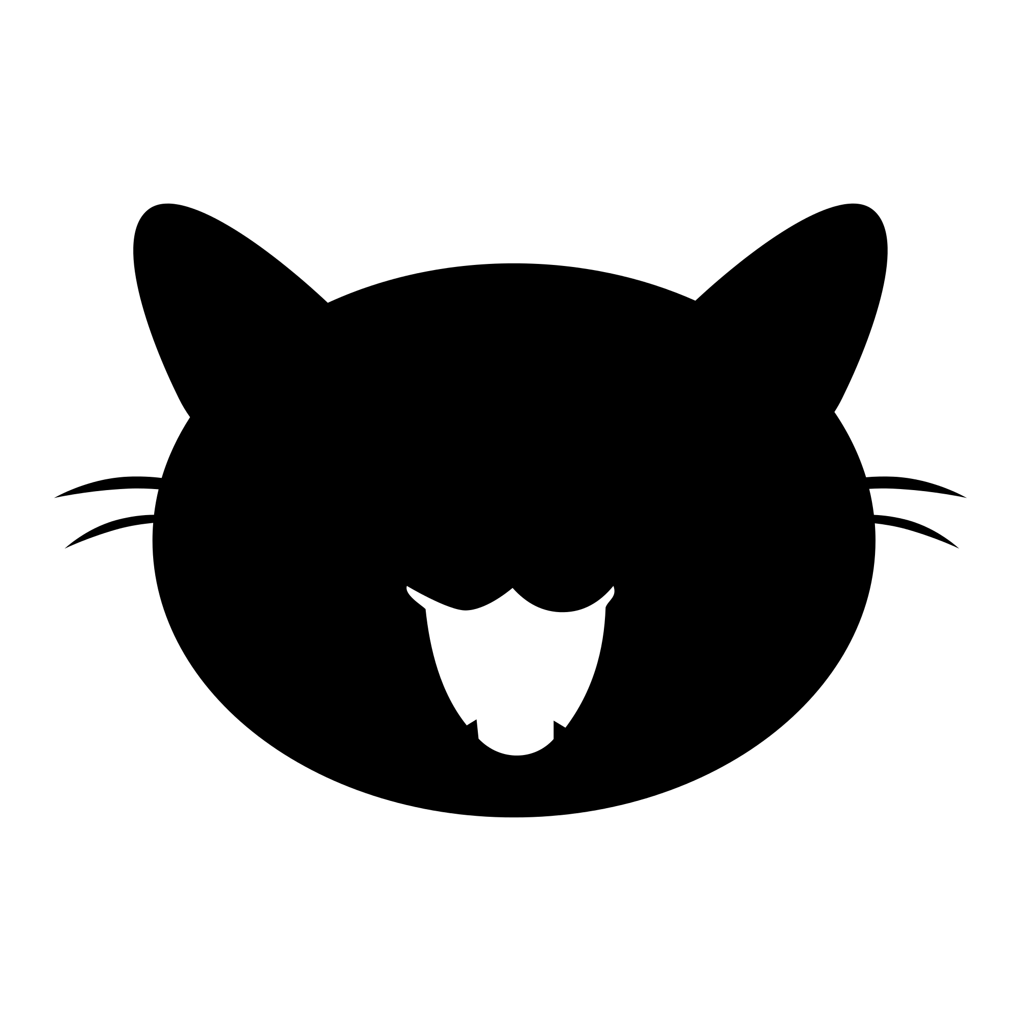 Black and White Cat Head Logo - Cat head outline image free library