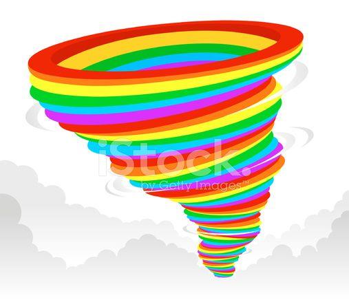 Rainbow Tornado Logo - Rainbow Tornado Stock Vector